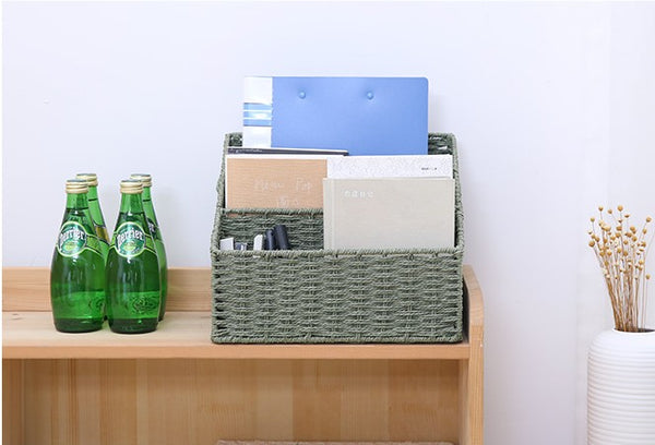 Woven Straw File Folder Racks, Storage File Folder, File Box-Silvia Home Craft