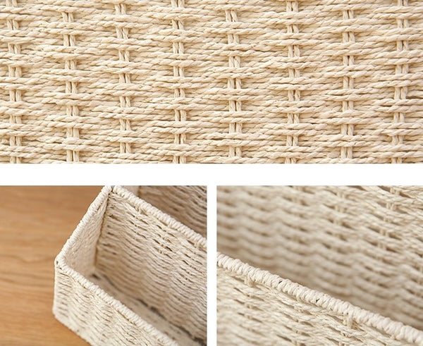 Woven Straw File Folder Racks, Storage File Folder, File Box-Silvia Home Craft