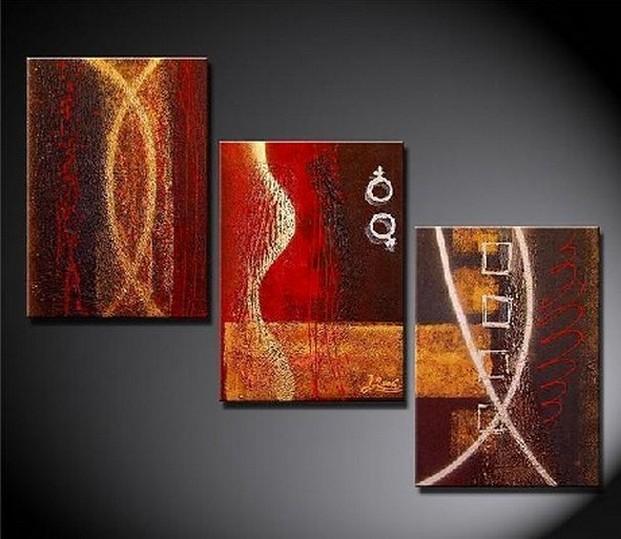 Large Art, Large Painting, Abstract Oil Painting, Living Room Art, Modern Art, 3 Panel Painting, Abstract Painting-Silvia Home Craft