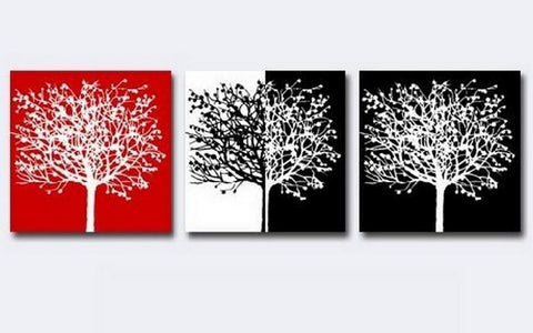 Tree of Life Painting, Abstract Art, Canvas Painting, Living Room Wall Art, Modern Art, 3 Piece Wall Art, Huge Art-Silvia Home Craft