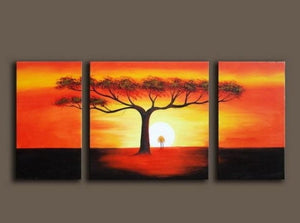 Tree Painting, Wall Art, Tree of Life Painting, Canvas Painting, Extra Large Painting, 3 Piece Canvas Art, Huge Wall Art-Silvia Home Craft