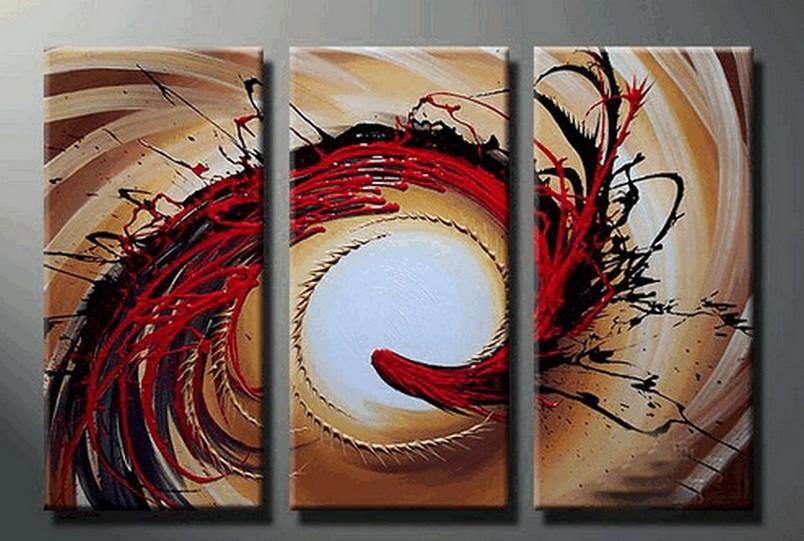 Colorful Lines, Large Painting, Living Room Wall Art, Contemporary Art, 3 Piece Oil Painting, Large Wall Art, Ready to Hang-Silvia Home Craft