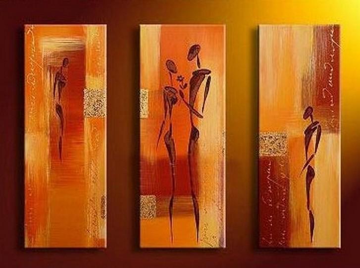 Large Painting, Abtract Figure Art, Bedroom Wall Art, Canvas Painting, Abstract Art, Abstract Painting, Acrylic Art, 3 Piece Wall Art, Canvas Art-Silvia Home Craft