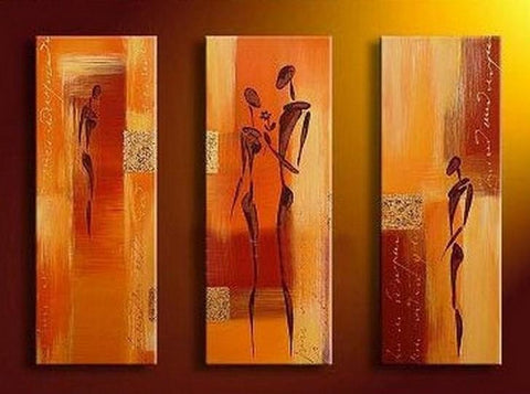 Large Painting, Abtract Figure Art, Bedroom Wall Art, Canvas Painting, Abstract Art, Abstract Painting, Acrylic Art, 3 Piece Wall Art, Canvas Art-Silvia Home Craft
