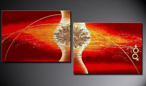 Large Art, Abstract Painting, Red Art, Canvas Painting, Abstract Art, Wall Art, Wall Hanging, Bedroom Wall Art, Modern Art, Hand Painted Art-Silvia Home Craft