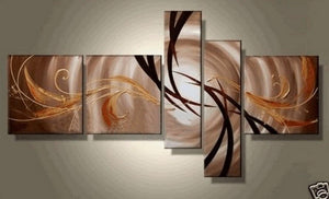 Large Wall Art, Abstract Painting, Huge Wall Art, Acrylic Art, 5 Piece Wall Painting, Canvas Painting, Hand Painted Art, Group Painting-Silvia Home Craft