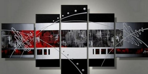Large Wall Art, Hand Painted Art, Wall Painting, Abstract Painting, Canvas Art Painting, Huge Wall Art, Acrylic Art, 5 Piece-Silvia Home Craft