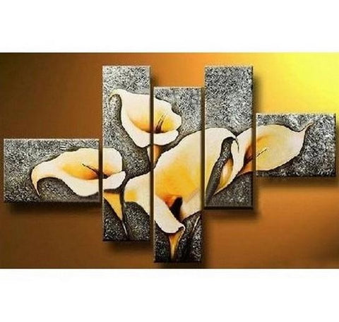 Contemporary Art, Art on Canvas, Living Room Wall Decor, Flower Painting, Extra Large Painting, Canvas Wall Art, Abstract Painting-Silvia Home Craft