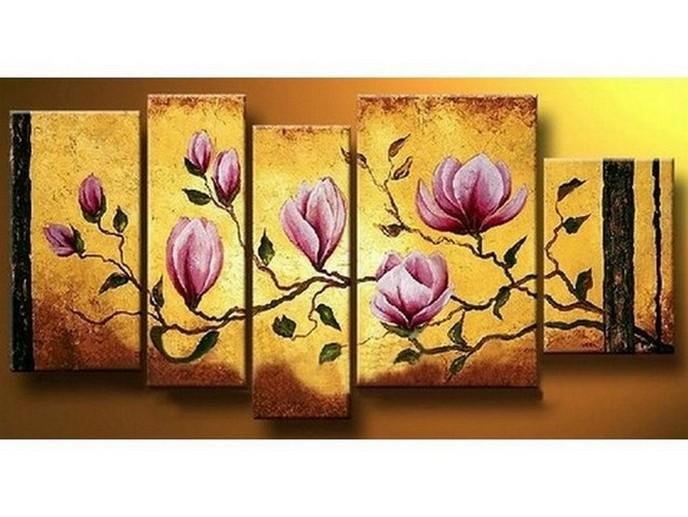 Living Room Wall Decor, Flower Painting, Contemporary Art, Art on Canvas, Extra Large Painting, Canvas Wall Art, Abstract Painting-Silvia Home Craft