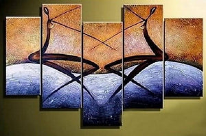 Hand Painted Art, Wall Painting, Canvas Painting, Large Wall Art, Abstract Painting, Canvas Art Painting, Huge Wall Art, Acrylic Art, 5 Piece-Silvia Home Craft