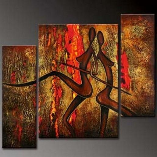 Abstract Figure Painting, Huge Painting, Wall Art, Large Painting, Living Room Wall Art, 3 Piece Wall Art, Home Art Decor-Silvia Home Craft