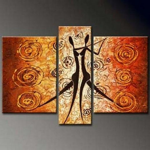 Dancing Figure Abstract Painting, Bedroom Wall Art, Large Painting, Living Room Wall Art, Large Abstract Painting, Art on Canvas-Silvia Home Craft