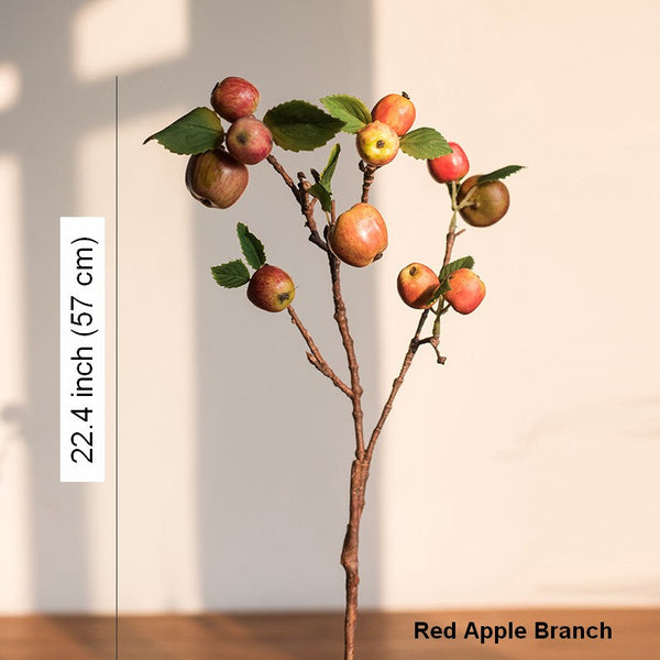 Green Apple Branch, Fruit Branch, Table Centerpiece, Beautiful Modern Flower Arrangement Ideas for Home Decoration, Simple Artificial Floral for Dining Room-Silvia Home Craft