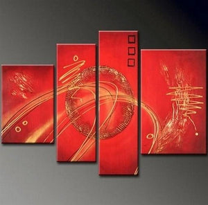 Abstract Wall Art, Red Abstract Painting, Modern Art, Extra Large Wall Art, Contemporary Art, Wall Hanging-Silvia Home Craft