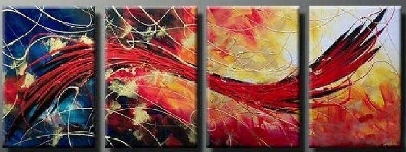Red Abstract Painting, Abstract Art, Extra Large Painting, Living Room Wall Art, Modern Art, Extra Large Wall Art, Contemporary Art, Modern Art Painting-Silvia Home Craft