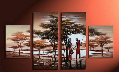 Landscape Painting, Extra Large Painting, African Painting, Abstract Art, Living Room Wall Art, Extra Large Wall Art, Contemporary Art-Silvia Home Craft