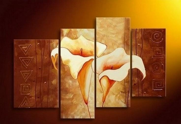 Large Painting, Abstract Art, Calla Lily Flower Painting, Abstract Painting, Dining Room Wall Art, Modern Art, Wall Art, Contemporary Art, Modern Art-Silvia Home Craft