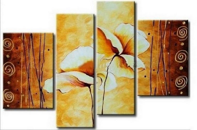 Abstract Art, Lotus Flower Painting, Large Painting, Abstract Painting, Dining Room Wall Art, Modern Art, Wall Art, Contemporary Art-Silvia Home Craft