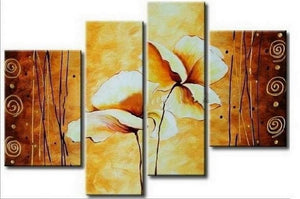 Abstract Art, Lotus Flower Painting, Large Painting, Abstract Painting, Dining Room Wall Art, Modern Art, Wall Art, Contemporary Art-Silvia Home Craft