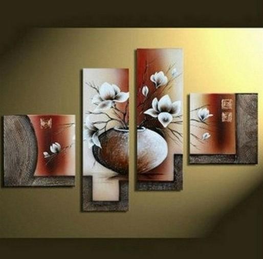 Calla Lily Flower In Vase Painting, Dining Room Wall Art, Large Abstract Floral Decor
