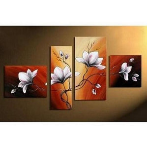 Living Room Wall Decor, Contemporary Art, Art on Canvas, Flower Painting, Extra Large Painting, Canvas Wall Art, Abstract Painting-Silvia Home Craft