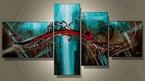 Huge Abstract Wall Art, Abstract Painting, Living Room Wall Art, Modern Art, Extra Large Wall Art, Contemporary Art, Wall Hanging-Silvia Home Craft