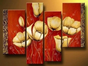 Lotus Flower Art, Abstract Painting, Dining Room Wall Art, Large Painting, Abstract Art, Calla Lily Flower Painting, Modern Wall Art, Contemporary Art-Silvia Home Craft