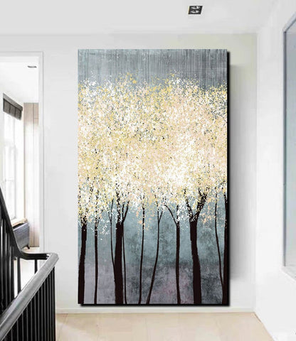 Acrylic Abstract Painting, Tree Paintings, Large Painting on Canvas, Living Room Wall Art Paintings, Buy Paintings Online, Acrylic Painting for Sale-Silvia Home Craft
