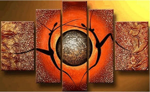 Large Art, Buy Abstract Painting, 5 Piece Canvas Art, African Woman Painting, Abstract Art, Canvas Painting for Sale-Silvia Home Craft