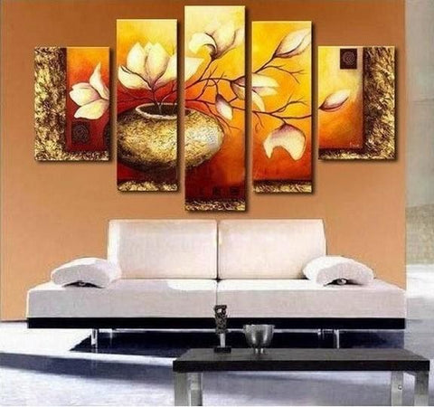 Abstract Flower Painting, Large Abstract Painting, Acrylic Flower Painting, Heavy Texture Painting, Living Room Wall Art Painting-Silvia Home Craft