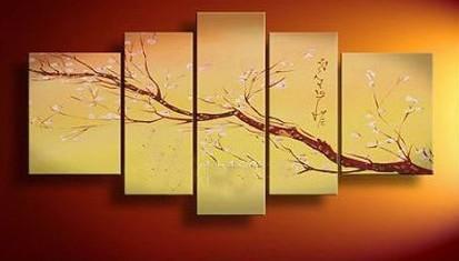 Flower Tree Painting, Plum Tree, Abstract Art, Abstract Painting, Canvas Painting, Wall Art, Large Abstract Art, Acrylic Art, Bedroom Wall Art-Silvia Home Craft