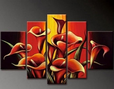 Flower Tree Painting, Calla Lily Flower, Abstract Art, Abstract Painting, Canvas Painting, Wall Art, Large Abstract Art, Acrylic Art, Bedroom Wall Art-Silvia Home Craft