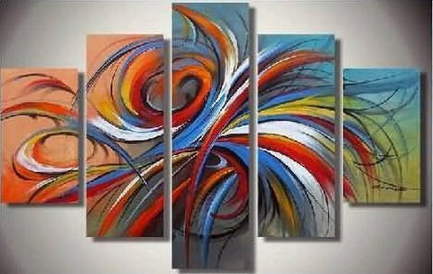 Simple Abstract Art, Modern Canvas Painting, Paintings for Living Room, Large Wall Art Paintings, 5 Piece Wall Art, Buy Painting Online-Silvia Home Craft