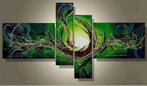 Large Wall Art Ideas for Bedroom, Simple Abstract Art, Abstract Painting on Canvas, 4 Piece Wall Art, Canvas Painting, Hand Painted Art on Canvas-Silvia Home Craft