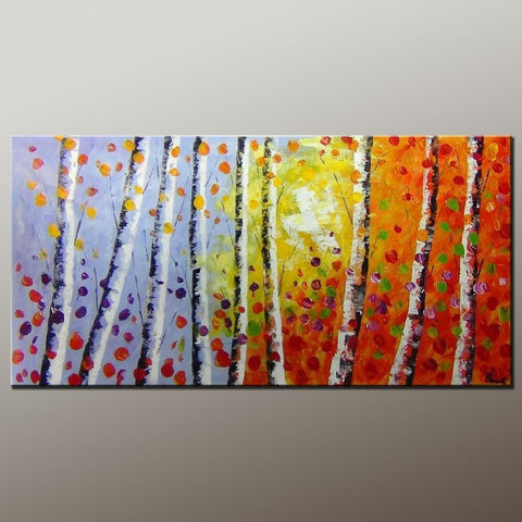 Tree Art, Wall Painting, Autumn Tree Painting, Abstract Art Painting, Canvas Wall Art, Bedroom Wall Art, Canvas Art, Modern Art, Contemporary Art-Silvia Home Craft