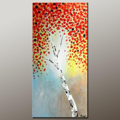 Tree Art, Acrylic Painting, Autumn Tree Painting, Abstract Art Painting, Canvas Wall Art, Bedroom Wall Art, Canvas Art, Modern Art, Contemporary Art-Silvia Home Craft