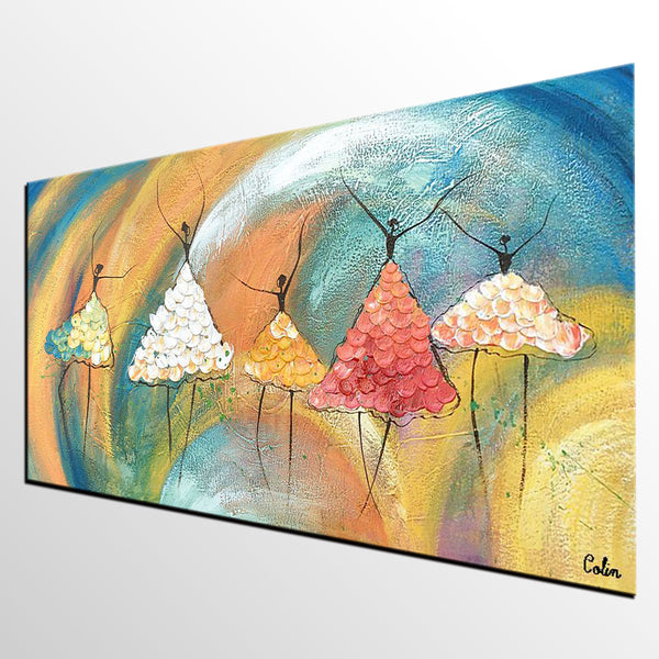 Canvas Paintings for Bedroom, Ballet Dancer Painting, Simple Wall Art Painting, Abstract Canvas Painting, Abstract Wall Art Paintings, Large Painting for Sale-Silvia Home Craft