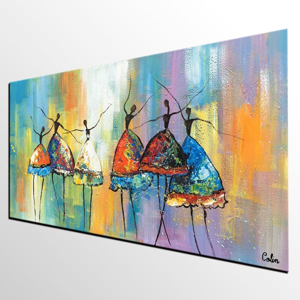 Abstract Acrylic Paintings, Modern Canvas Painting, Ballet Dancer Painting, Original Abstract Painting for Sale, Custom Abstract Painting-Silvia Home Craft