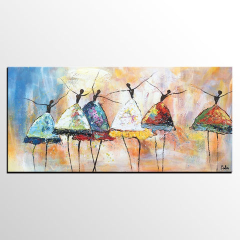 Abstract Painting for Living Room, Acrylic Canvas Painting, Ballet Dancer Painting, Wall Art Paintings, Custom Abstract Painting, Buy Art Online-Silvia Home Craft