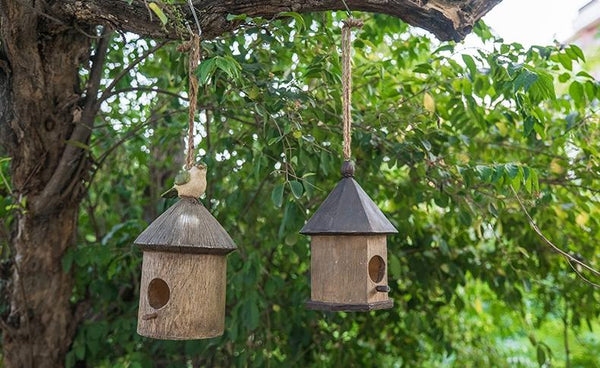Resin Bird Nest for Garden Ornament, Bird House in the Garden, Lovely Birds House, Outdoor Decoration Ideas, Garden Ideas-Silvia Home Craft
