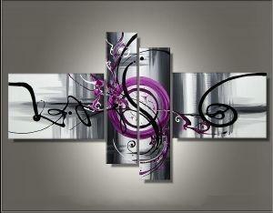Abstract Canvas Painting, Modern Canvas Art, Large Canvas Painting for Living Room, 4 Piece Abstract Wall Art Ideas, Contemporary Wall Art for Sale-Silvia Home Craft