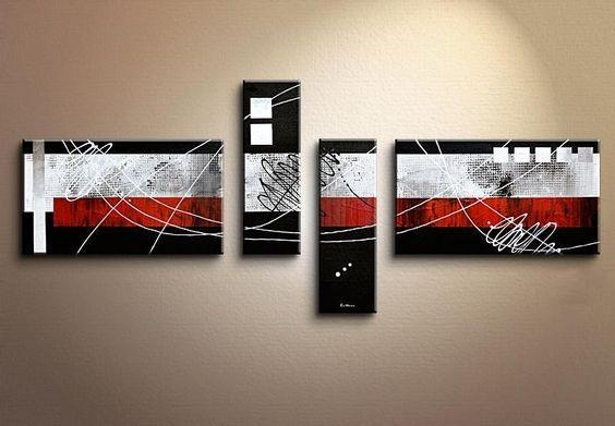 Modern Canvas Art Paintings, Large Abstract Painting for Living Room, Oil Painting on Canvas, Black and Red Canvas Painting, Modern Painting for Sale-Silvia Home Craft