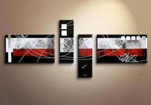 Modern Canvas Art Paintings, Large Abstract Painting for Living Room, Oil Painting on Canvas, Black and Red Canvas Painting, Modern Painting for Sale-Silvia Home Craft