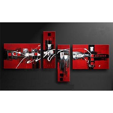 Large Abstract Painting, Black and Red Art, Canvas Wall Art Paintings, Living Room Paintings, Contemporary Wall Painting-Silvia Home Craft