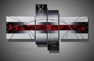 Huge Abstract Wall Art, Large Canvas Wall Paintings, Abstract Painting for Bedroom, 4 Piece Canvas Art, Contemporary Wall Art Paintings-Silvia Home Craft