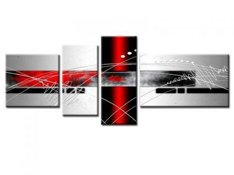 Extra Large Painting, Abstract Art, Living Room Wall Art, 4 Panel Set, Modern Art, Contemporary Art-Silvia Home Craft