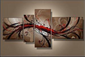 Wall Hanging, Extra Large Painting, Living Room Wall Art, 4 Panel Modern Art, Extra Large Art-Silvia Home Craft