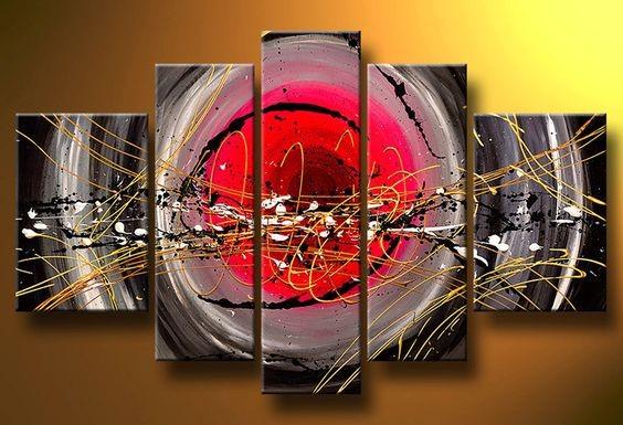 Abstract Painting Canvas Set, Extra Large Wall Art, Acrylic Art Piece, Oversized Modern Painting, Hand Painted Multi Panel Wall Decor