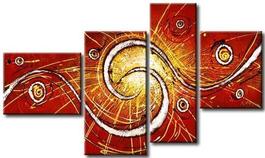 Red Abstract Painting, Living Room Wall Art Paintings, Extra Large Painting on Canvas, Hand Painted Wall Art-Silvia Home Craft