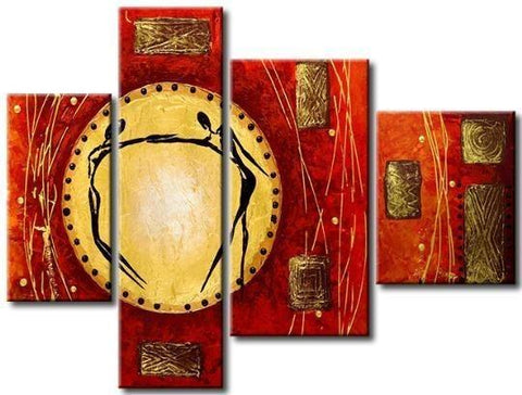 Extra Large Painting, Abstract Painting, Wall Hanging, 4 Panel Modern Art, Extra Large Art-Silvia Home Craft